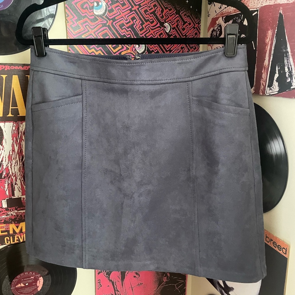 Loft petites 10p thick lined suede skirt with pockets